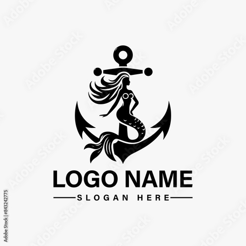 Mermaid Anchor Vector logo