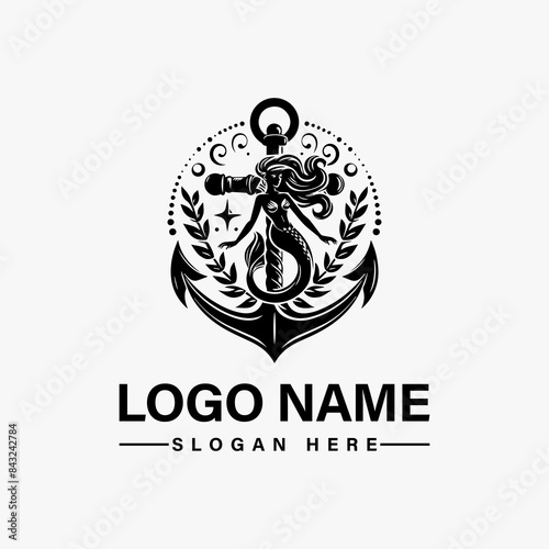Mermaid Anchor Vector logo