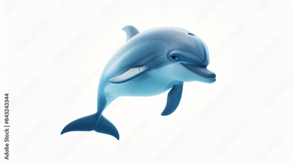 Happy dolphin jumping out of the water for summer and ocean themed designs Happy dolphin jumping out of the water for summer and ocean themed designs