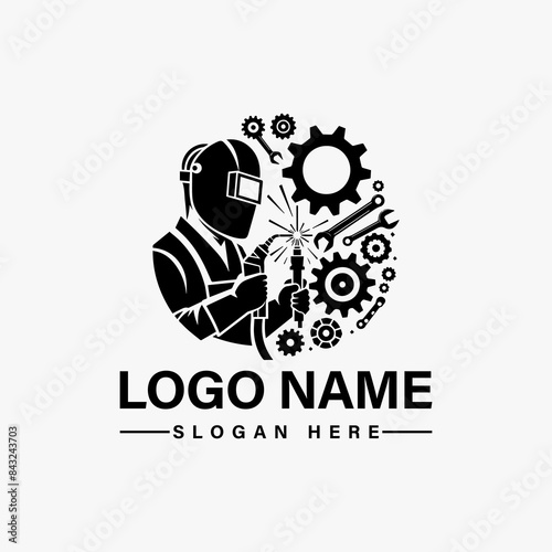 Welding Character Vector Logo
