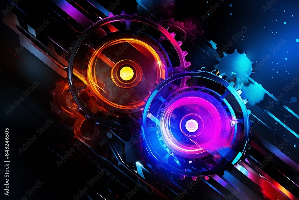 Vibrant Abstract Geometry with Purple and Blue Hues Vibrant Abstract Geometry with Purple and Blue Hues