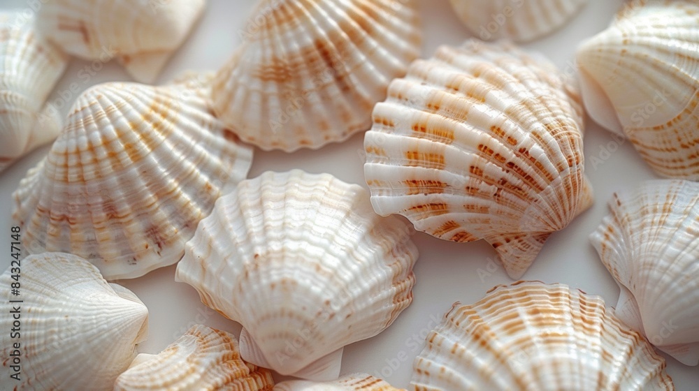 Scattered background of many white shells. Scattered background of many white shells.
