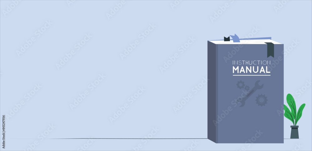 User manual concept. Guide instruction or textbooks. reading guidebook ...