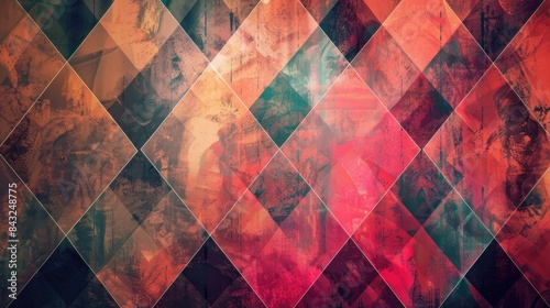 Abstract Background with Geometric Diamond Pattern