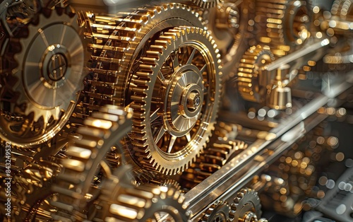 Wallpaper Mural Implementing gold technology solutions in engineering, showcasing advanced techniques and luxurious materials, creating a refined and innovative aesthetic, superior engineering Torontodigital.ca