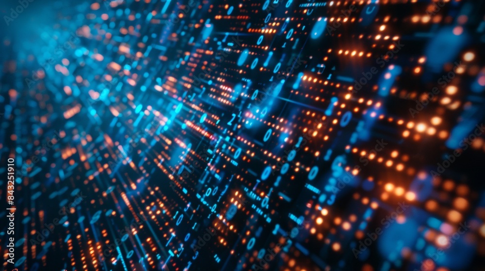 Abstract Digital Matrix: Binary Code and AI Algorithms in Motion Abstract Digital Matrix: Binary Code and AI Algorithms in Motion