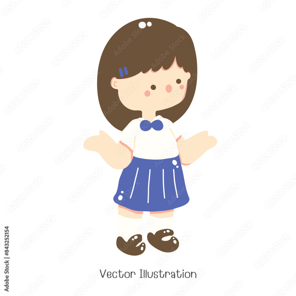 Thai Student in uniform, Vector illustration Thai Student in uniform, Vector illustration