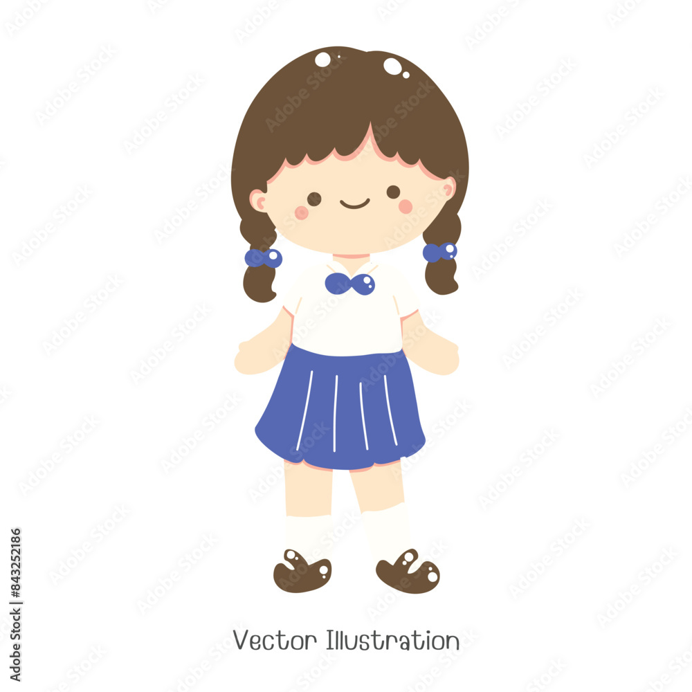 Thai Student in uniform, Vector illustration Thai Student in uniform, Vector illustration