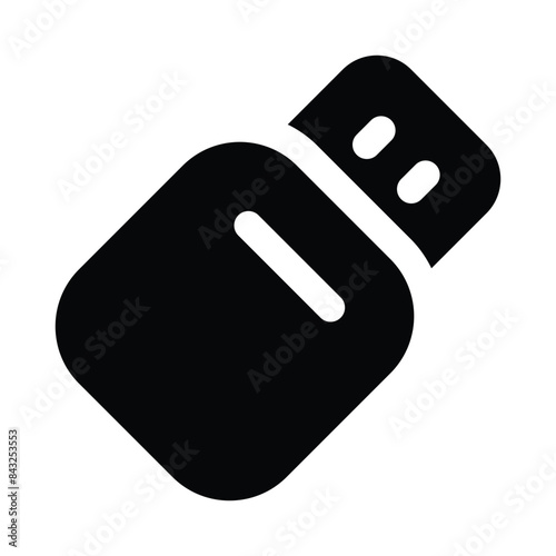 Simple Flash Drive glyph icon. The icon can be used for websites, print templates, presentation templates, illustrations, etc