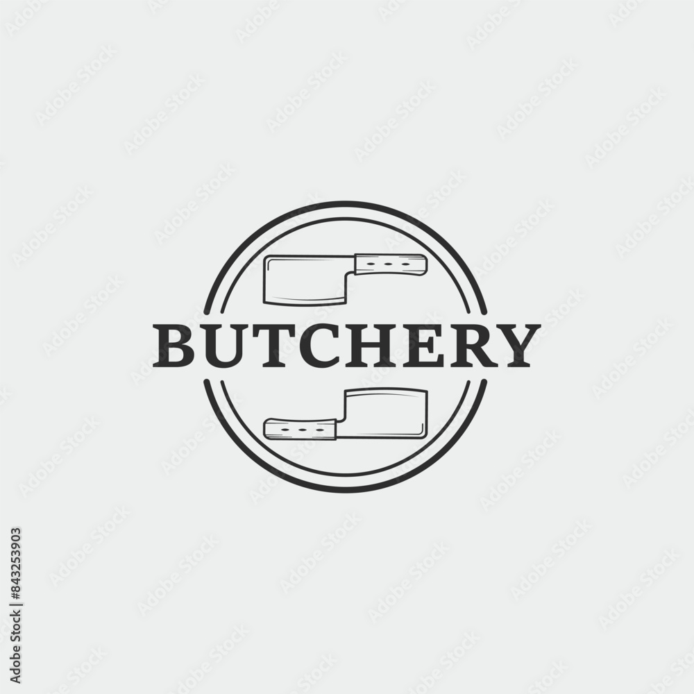 butchery line art logo vector illustration icon template graphic design butchery line art logo vector illustration icon template graphic design