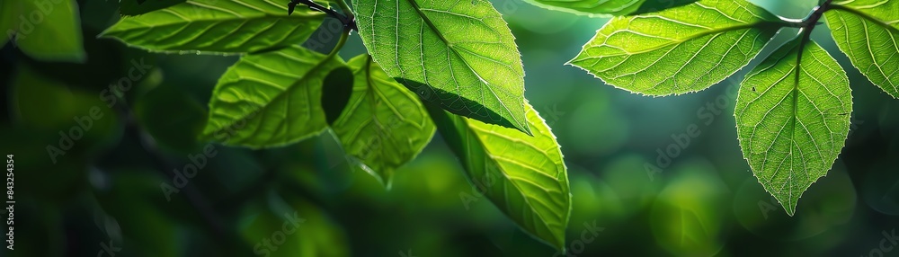 Obraz premium Detailed Macro Closeup of a Lush Tree Leaves in Natural Environment
