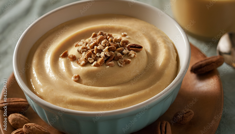 bowl of butterscotch pudding bowl of butterscotch pudding