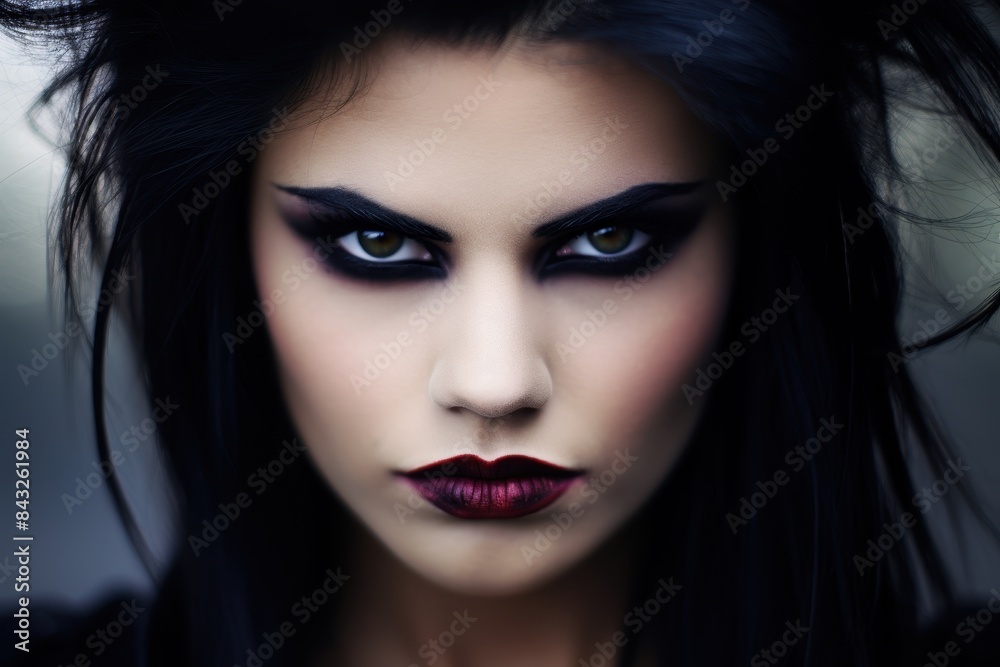 Intense gaze of a mysterious woman Intense gaze of a mysterious woman
