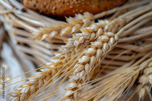Wheat ears. The concept of a good harvest and baking bread