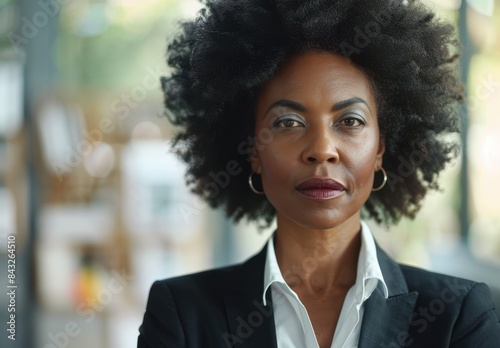 Confident professional woman with natural hairstyle