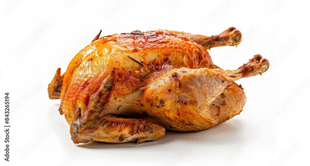 Delicious roasted turkey on a white background Delicious roasted turkey on a white background