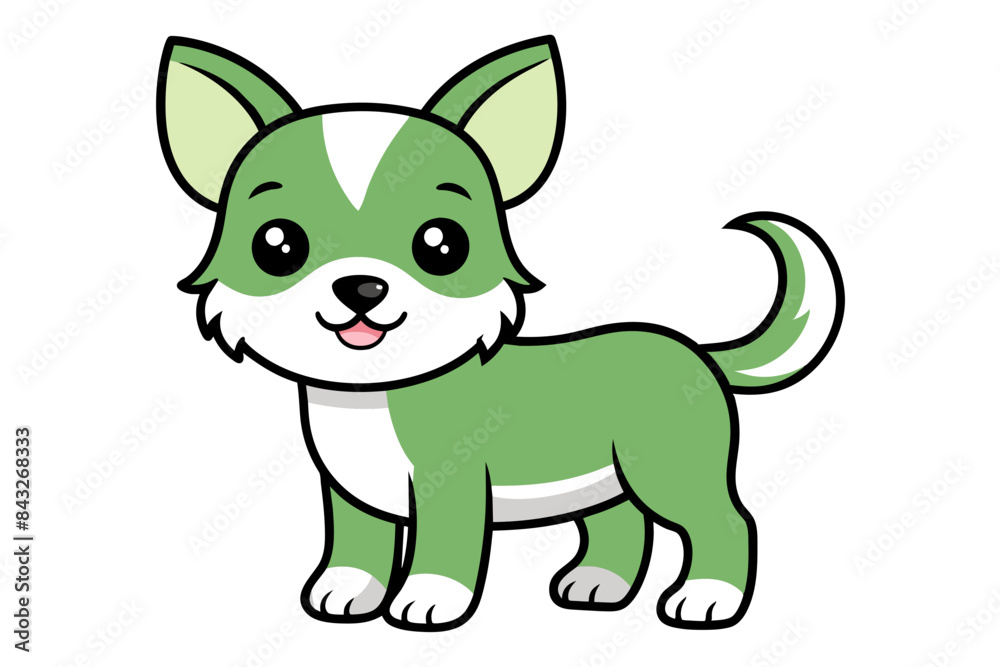 cute baby dog different style vector illustration line art