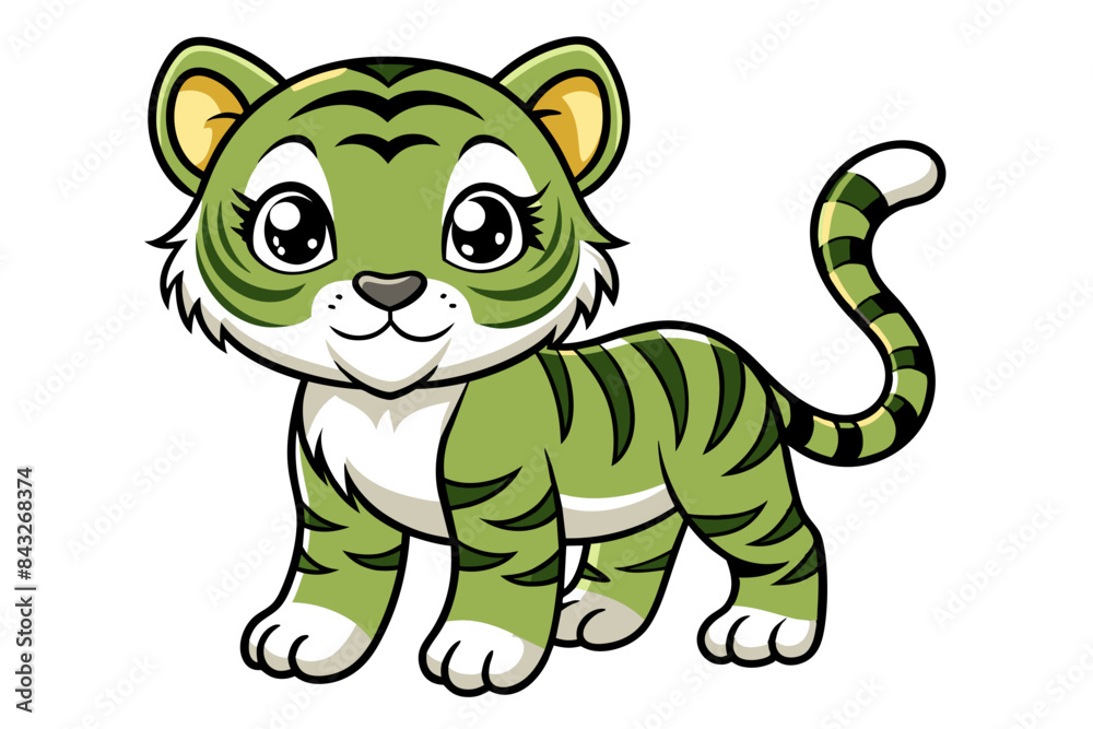 cute baby tiger different style vector illustration line art cute baby tiger different style vector illustration line art