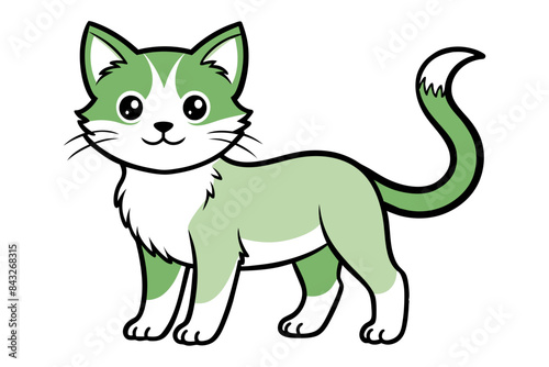 baby cat different style vector illustration line art 