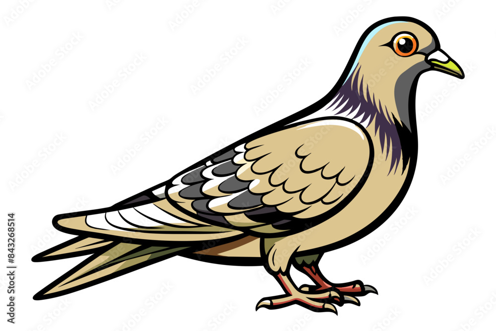 Obraz premium Pigeon different style vector illustration line art