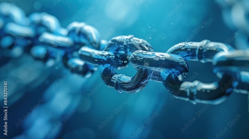Blockchain concept with digital chains and network connectivity Blockchain concept with digital chains and network connectivity