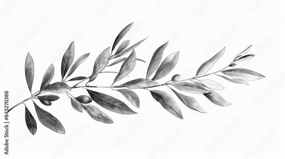 Obraz premium Vintage olive branch illustration for botanical or nature themed designs