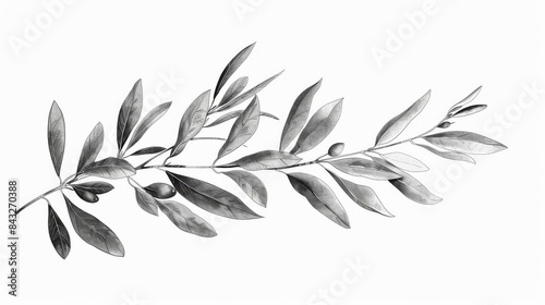 Vintage olive branch illustration for botanical or nature themed designs
