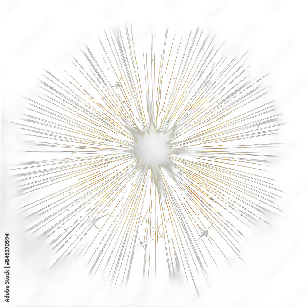 Fototapeta premium A bright, white, and yellow starburst with a lot of lines