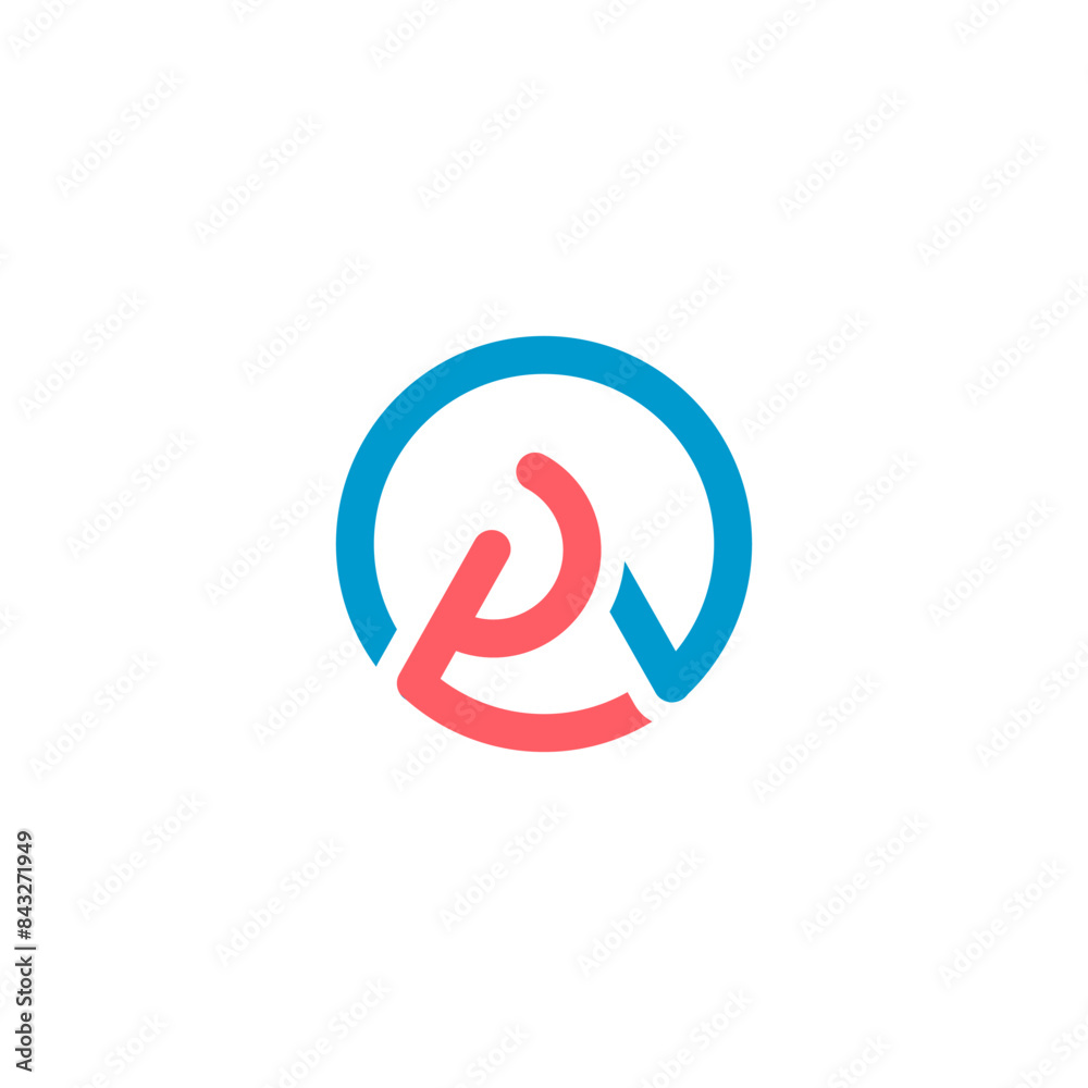 AP letter Circle Blue and Pink logo design vector AP letter Circle Blue and Pink logo design vector