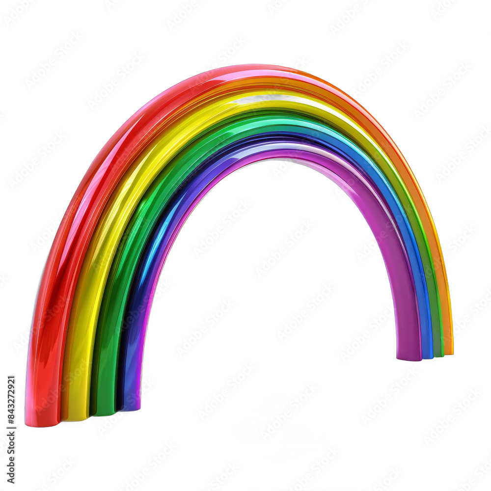 A rainbow is shown in a metallic color A rainbow is shown in a metallic color