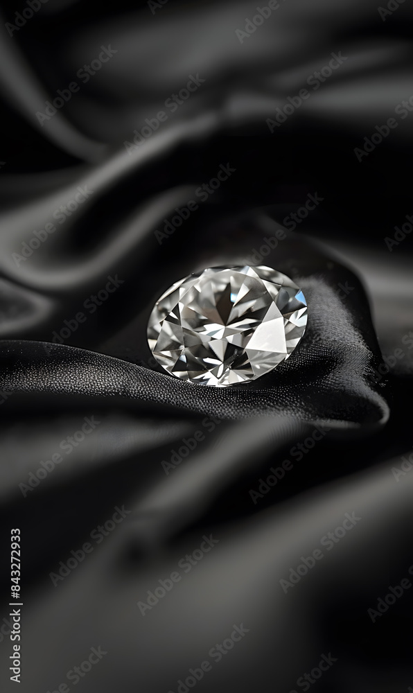 A large diamond on a beautiful textile background. A large diamond on a beautiful textile background.