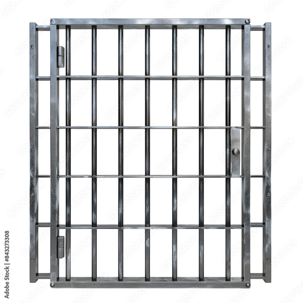 A metal prison cell door with bars A metal prison cell door with bars