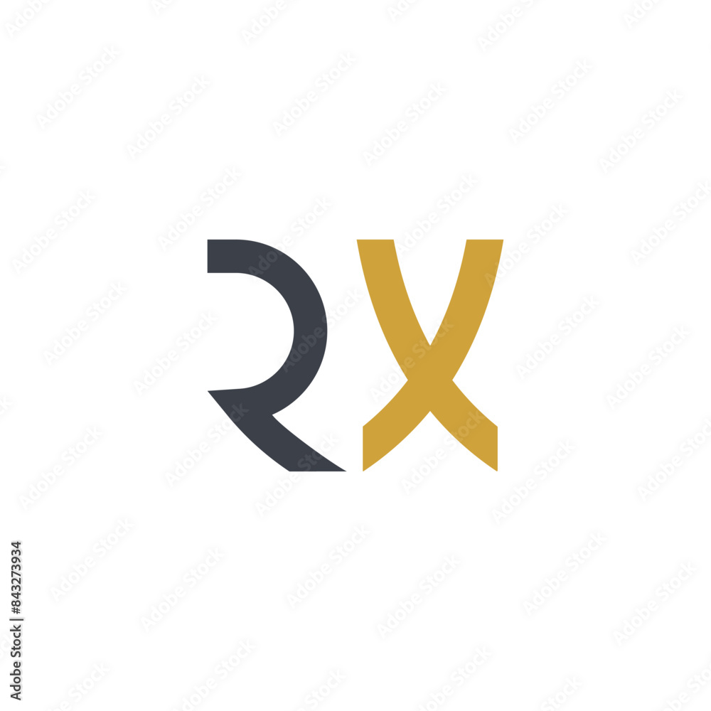 RX logo design vector modern gold and Black RX logo design vector modern gold and Black