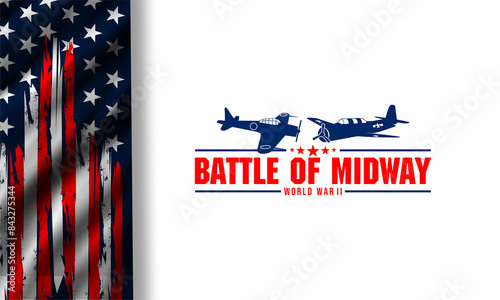  Battle of Midway vektor background , June 4-6, 1942 . a historic naval battle between the United States and Japan during World War II. photo