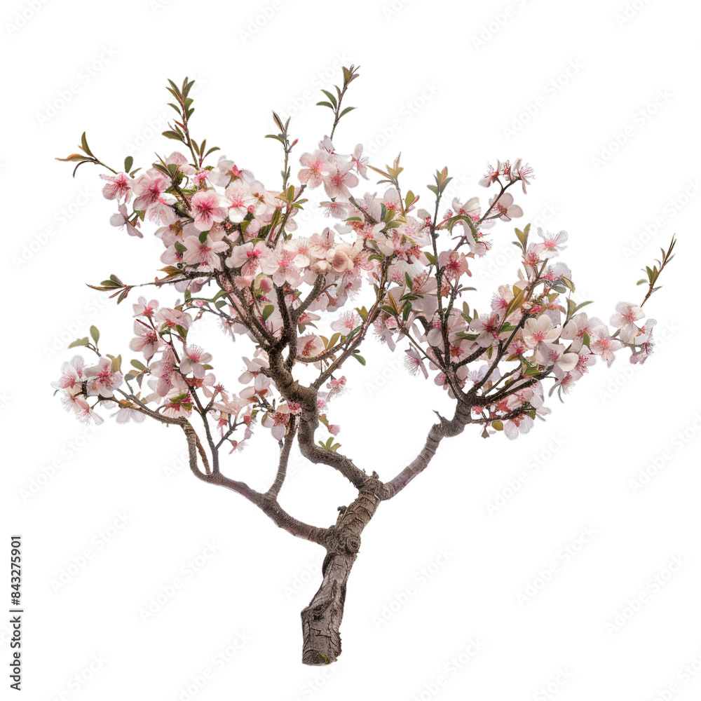 A tree with pink flowers is the main focus of the image A tree with pink flowers is the main focus of the image
