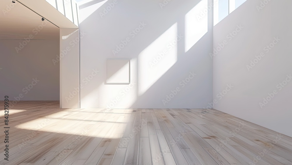 Obraz premium empty room with white wall and window