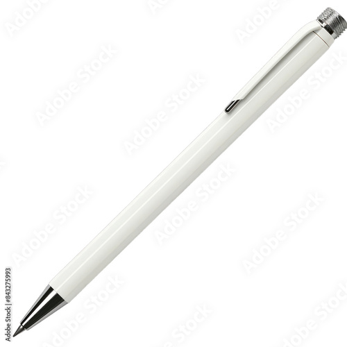 A white pen with a silver tip photo