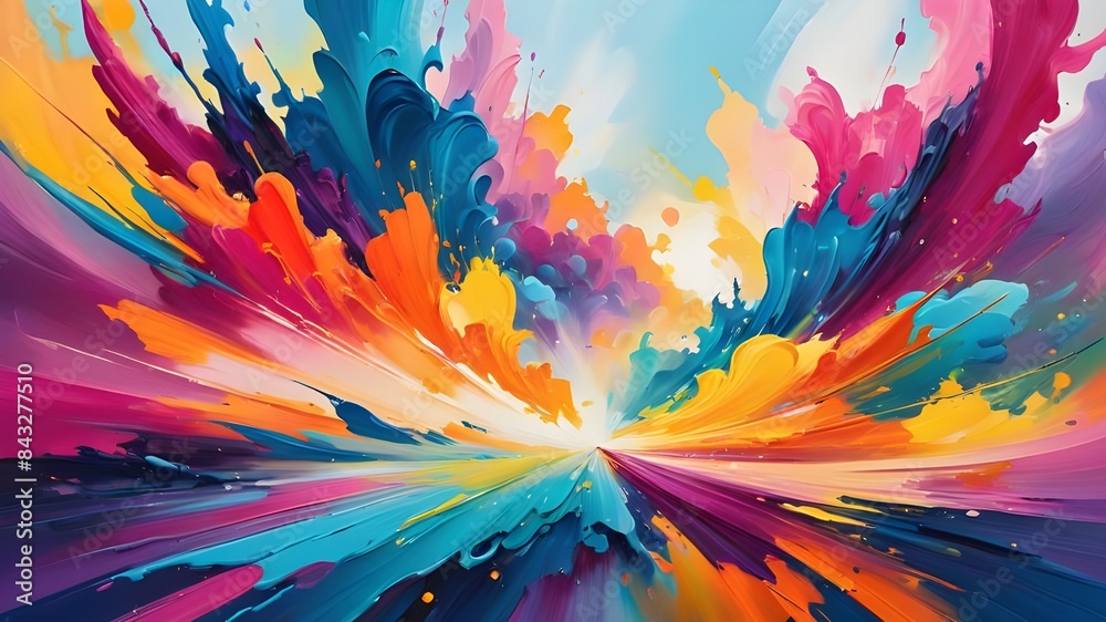 Obraz premium Abstract painting with vibrant colors . Fantasy concept , Illustration painting.