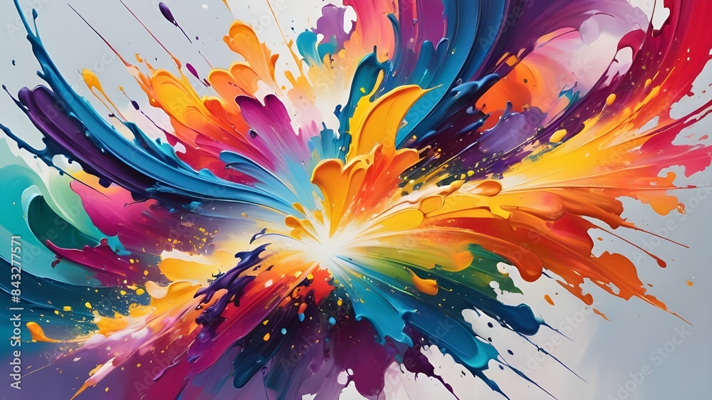 Obraz premium Abstract painting with vibrant colors . Fantasy concept , Illustration painting.