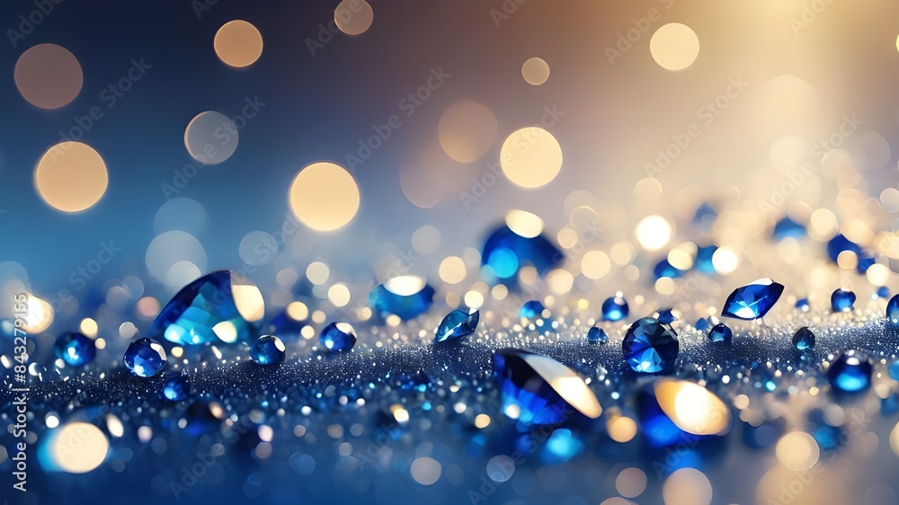 Sapphire glitter bokeh background. Unfocused shimmer royal blue sparkle. Crystal droplets wallpaper Sapphire glitter bokeh background. Unfocused shimmer royal blue sparkle. Crystal droplets wallpaper