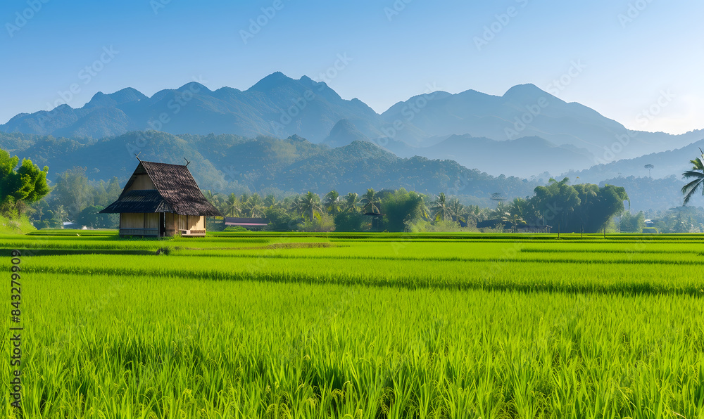 Rice, grains, and vegetables grown by farmers in the fields