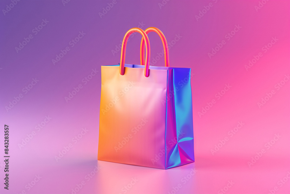 Simple style shopping bag 3d rendering, 618 e-commerce shopping supermarket discount concept illustration Simple style shopping bag 3d rendering, 618 e-commerce shopping supermarket discount concept illustration