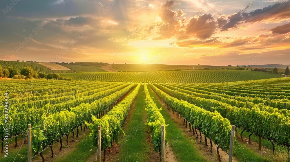 Fototapeta premium vineyard in the morning