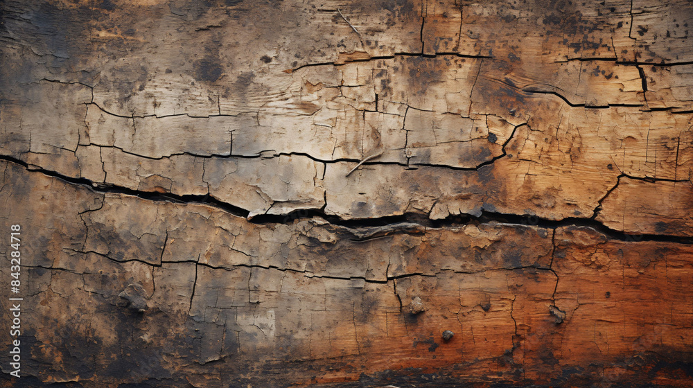 Fototapeta premium Plank wood texture background, mottled painted plank wood strips background material