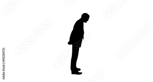 looking down to see if we are at the point we first planned, black and white line art illustration