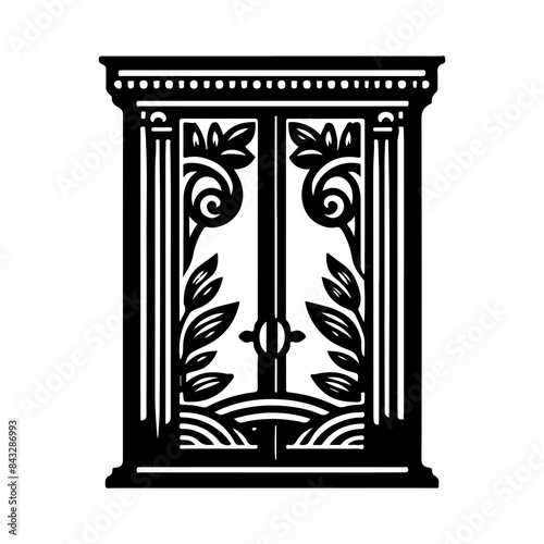 illustration of window and door, suitable for window fabrication logo and etc