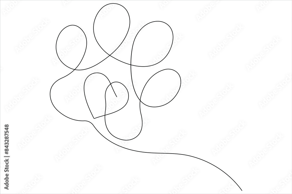 Cat paw in continuous one line art drawing of pet animal foot print concept outline vector
Cat paw in continuous one line art drawing of pet animal foot print concept outline vector