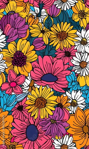 Seamless pattern of flower.