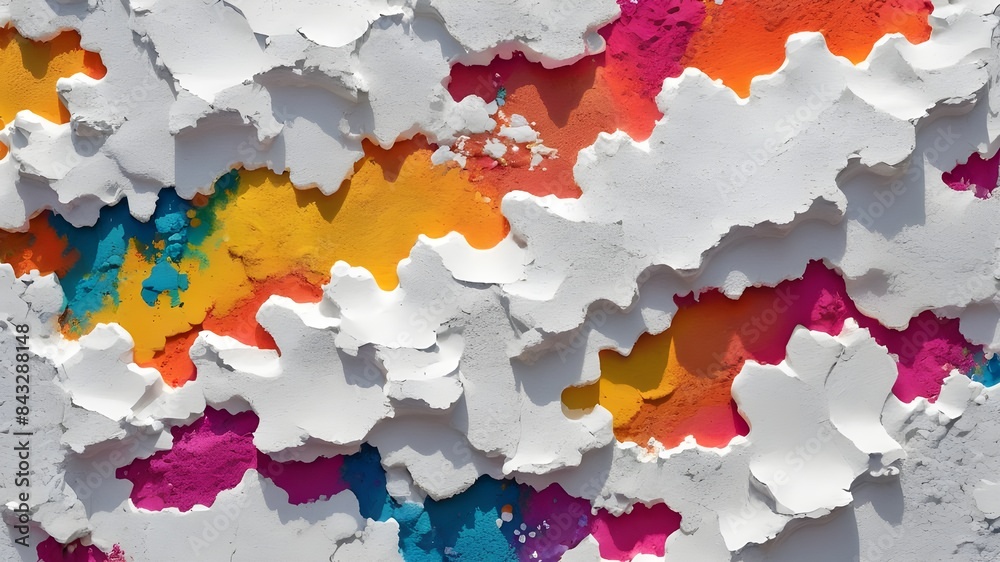 Fototapeta premium White rough filler plaster façade wall texture background