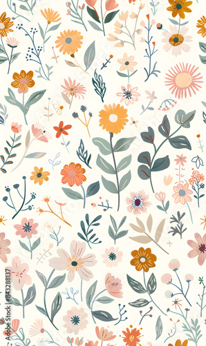 Seamless pattern of flower.